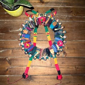 Vintage Guatemalan Worry Doll Wreath